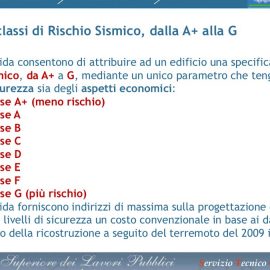 RISCHIO SISMICO, al via la classificazione del rischio sismico delle costruzioni