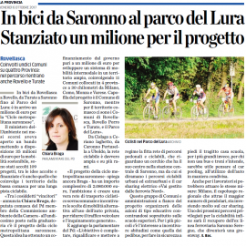 MOBILITA’ SOSTENIBILE: “1 milione di euro al progetto Ciclo Metropolitana Saronnese che coinvolge 11 comuni tra cui anche Rovellasca, Rovello Porro, Turate e Parco del Lura. Un ottimo risultato”