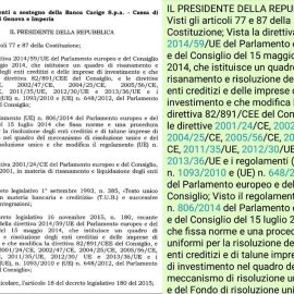 CARIGE,  Governo di Lega e M5S salva la banca con soldi pubblici. Bene.