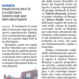 LOMAZZO, bella notizia l’apertura del nuovo punto vendita nella ex catena IperDì