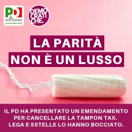 TAMPONTAX: “Un’altra occasione persa per stare dalla parte delle donne”