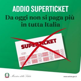 SANITA’: “Abolito il superticket sanitario, dal 1 settembre visite ed esami meno cari”