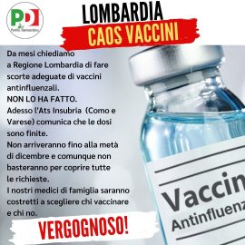 LOMBARDIA CAOS VACCINI ANTINFLUENZALI 2