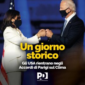 USA RIENTRANO NEGLI ACCORDI PARIGI SUL CLIMA: “Un giorno storico”