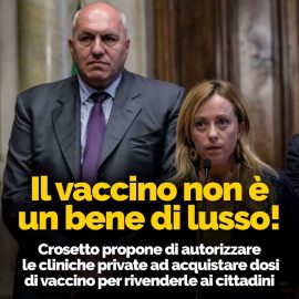 COVID19: “Il vaccino non è un bene di lusso”