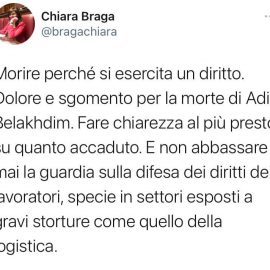 SINDACALISTA UCCISO DURANTE PRESIDIO: “Morire perchè si esercita un diritto, dolore e sgomento per ADil Belakhdim”