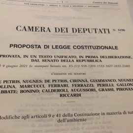 AMBIENTE: “La tutela dell’ambiente entra nei principi fondamentali della nostra Costituzione”