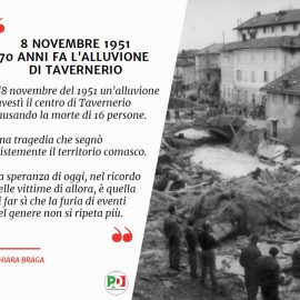 8 NOVEMBRE 1951, 70 ANNI FA L’ALLUVIONE DI TAVERNERIO