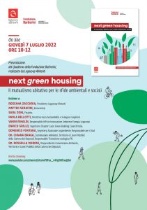 Legacoop Abitanti, Fondazione Barberini: "NEXT GREEN HOUSING" | ore 10:00-12:00 | on line |