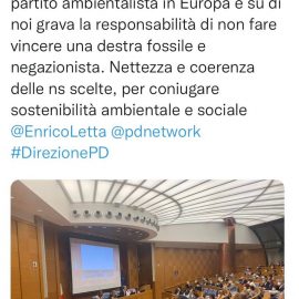 PD, PIU’ GRANDE PARTITO AMBIENTALISTA IN EUROPA