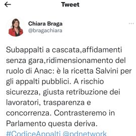 APPALTI PUBBLICI: “Subappalti a cascata, affidamenti senza gara, ridimensionamento dell’Anac, la ricetta di Salvini”