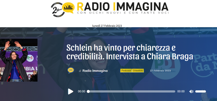 INTERVISTA A RADIO IMMAGINA: “Schlein ha vinto per chiarezza e credibilità”
