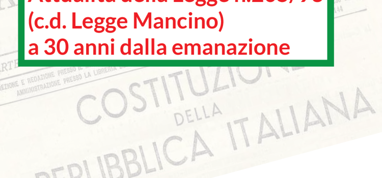 ANPI Como: “ATTUALITA’ DELLA LEGGE  N. 205/93 (C.D. LEGGE MANCINO) A 30 ANNI DALLA EMANAZIONE” | ore 15:00 | Villa Gallia, via Borgovico, 154 | COMO