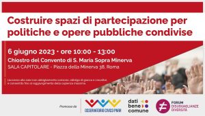 Cittadinanzattiva: "COSTRUIRE SPAZI DI PARTECIPAZIONE PER POLITICHE E OPERE PUBBLICHE CONDIVISE" | ore 10:00-13:00 | Senato della Repubblica | ROMA