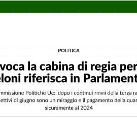 PNRR: “C’è un Pnrr da portare a compimento ma il Governo pensa ad altro”