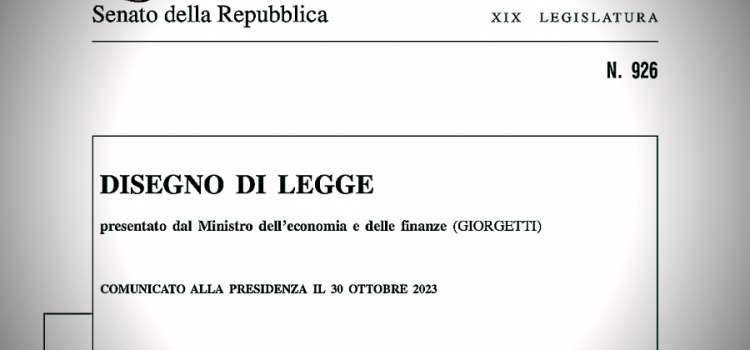 LEGGE BILANCIO 2024: “Ministro Giorgetti fa pagare all’Italia il prezzo degli errori del Governo”