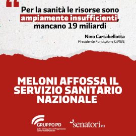 SANITA’: “Risorse ampiamente insufficienti, mancano 19 miliardi di euro”