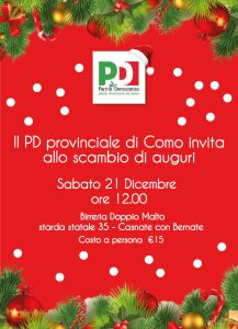 SCAMBIO AUGURI NATALIZI PD Provinciale Como | ore 12:00 | Doppio Malto | CASNATE CON BERNATE @ Doppio Malto | Casnate Con Bernate | Lombardia | Italia