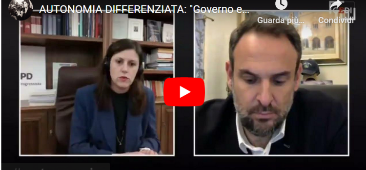 AUTONOMIA DIFFERENZIATA: “Governo prenda atto del fallimento della legge Calderoli”