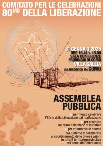 "Comitato per le Celebrazioni 80° della Liberazione: "ASSEMBLEA PUBBLICA" | ore 16:45-19:00 | Villa Gallia, via Borgovico, 194 | COMO @ Villa Gallia | Como | Lombardia | Italia