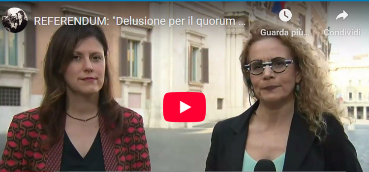 REFERENDUM 8-9 GIUGNO: “Delusione per il quorum ma oltre 14milioni di persone sono andati al voto” REFERENDUM 8-9 GIUGNO: “Delusione per il quorum ma oltre 14milioni di persone sono andati al voto”