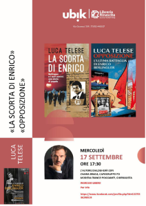 Ubik Sesto Fiorentino - Presentazione libri di Luca Telese "LA SCORTA DI ENRICO" e "OPPOSIZIONE" | ore 17:30 | Libreria Ubik, via Gramsci, 334 | SESTO FIORENTINO (FI) @ Libreria Ubik | Sesto Fiorentino | Toscana | Italia