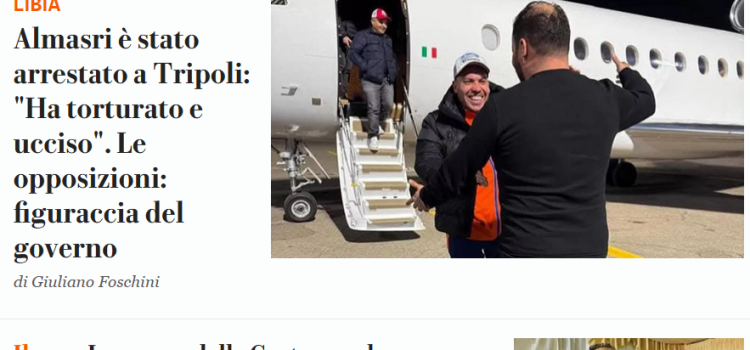 CASO ALMASRI: “Dalla Libia uno schiaffo al Governo Meloni” CASO ALMASRI: “Dalla Libia uno schiaffo al Governo Meloni”