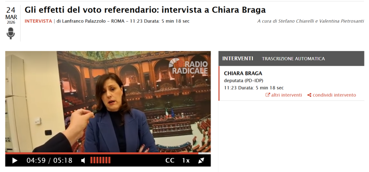 A RADIO RADICALE: “Costituzione baluardo per tutti e tutte”