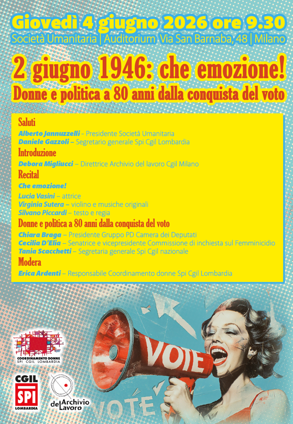 SPI CGIL: "2 GIUGNO 1946" | ore 9:30 | Società Umanitaria, Auditorium di via San Barnaba, 48 | MILANO @ Società Umanitaria, Auditorium | Milano | Lombardia | Italia