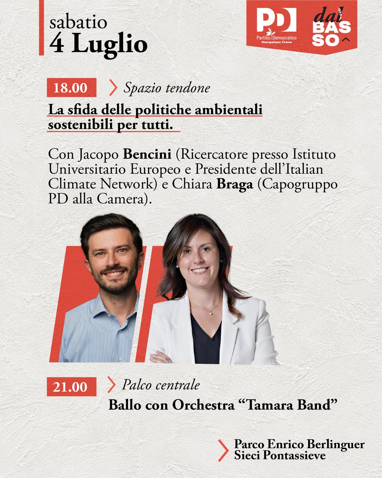 FESTA de l'UNITA' Metropolitana - Citta di Firenze: "LE SFIDE DELLE POLITICHE AMBIENTALI SOSTENIBILI" | ore 18:00 | Parco Enrico Berlinguer | Sieci - PONTASSIEVE @ Parco Berlinguer | Sieci | Toscana | Italia