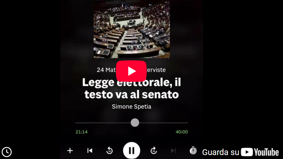 LEGGE ELETTORALE: “Legge pessima e sbagliata che indebolisce la democrazia”