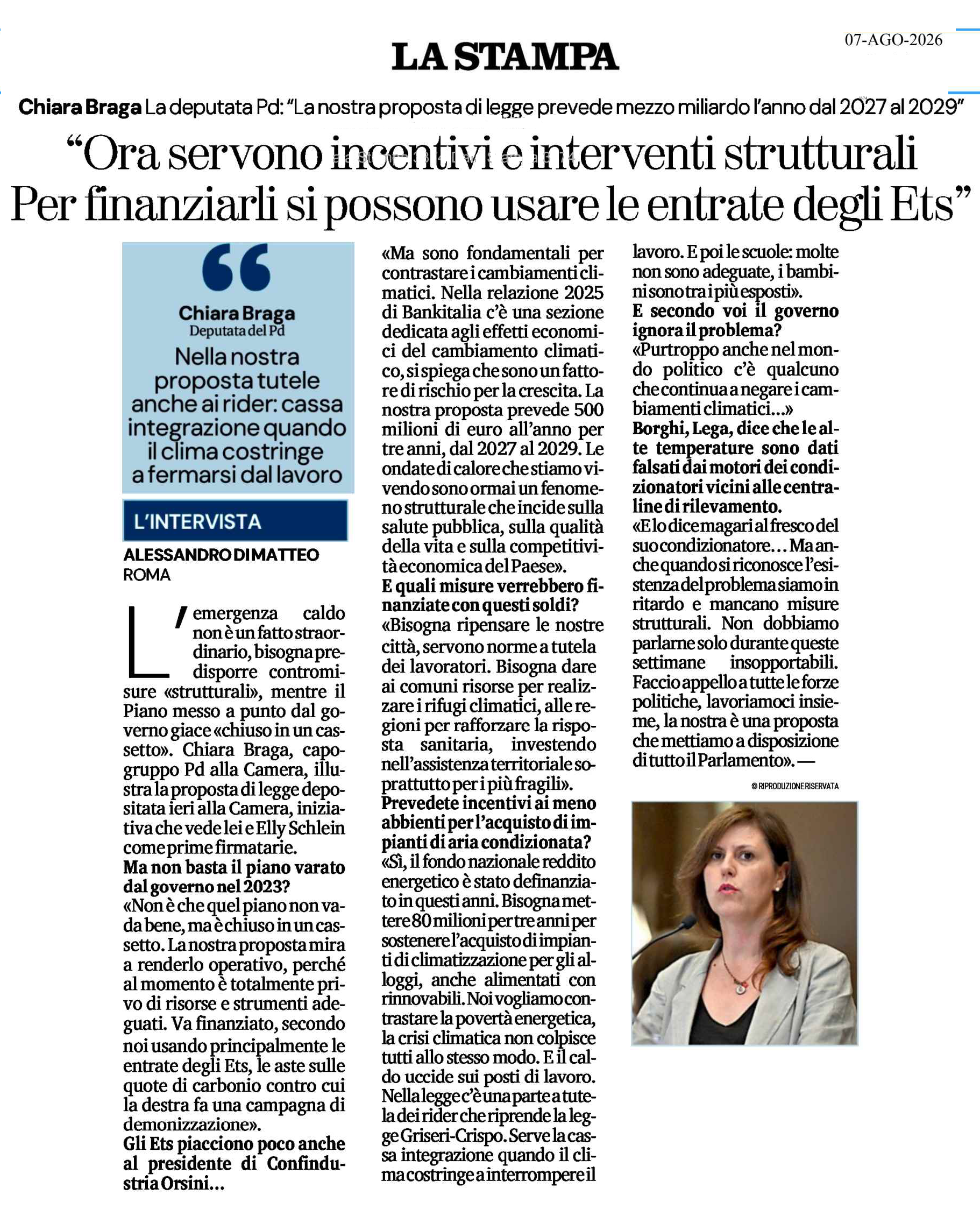 CALDO: “La proposta del Pd per il caldo estremo”