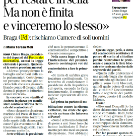 LEGGE ELETTORALE: “Incollati al potere. Chi vince governa, non “comanda””
