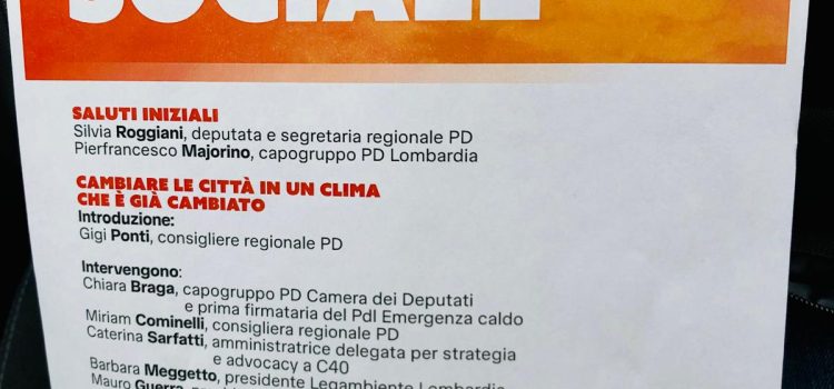 CLIMA: E’ EMERGENZA SOCIALE
